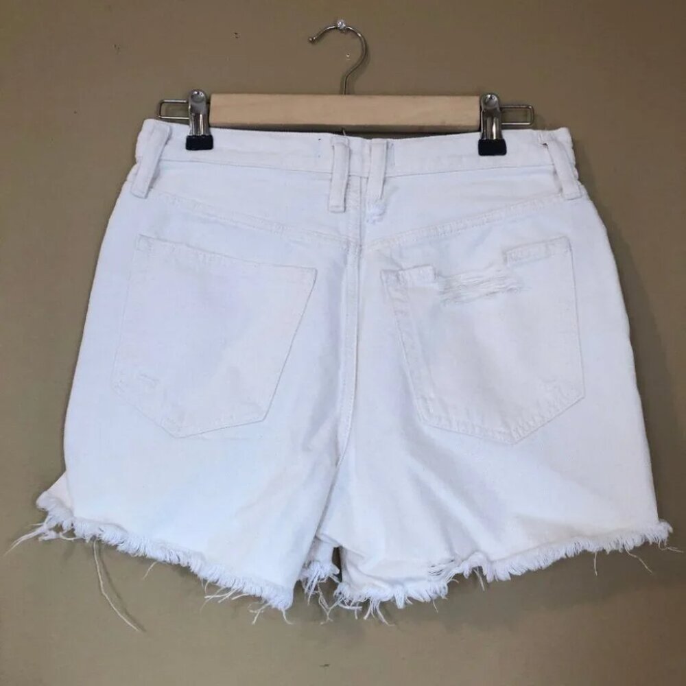NWT Free People We the Free white distressed high waist cutoff jean shorts - Picture 4 of 6
